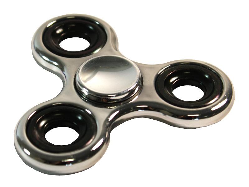 Fidget Spinner Toy - chrome / black metal